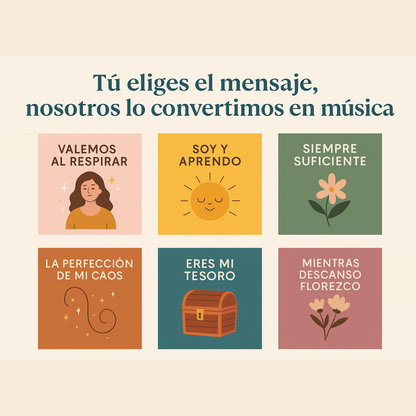 🎵 CANCIÓN MANTRA PERSONALIZADA 💜 Regalo: 3 canciones extra GRATIS🎁 + Guía Digital📚